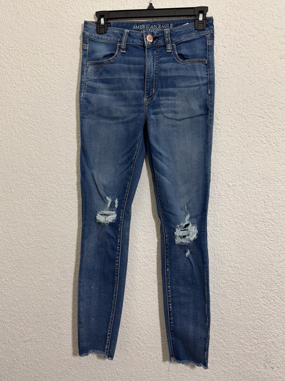 American Eagle Next Level Stretch Hi-Rise Jegging Jeans Size 8 Short Distressed